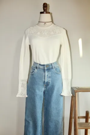 Vintage 90s Floral Cutout Mesh Knit (S)