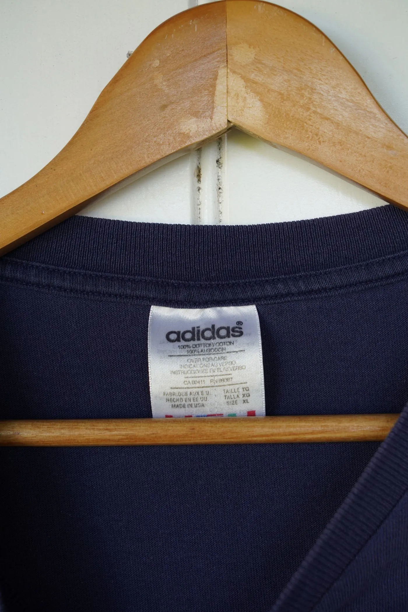 Vintage Adidas - Adidas Faded Navy Tee - 2XLarge