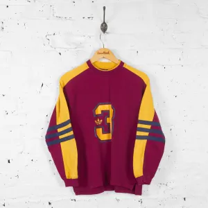 Vintage Adidas T-shirt - Burgundy/Yellow - M