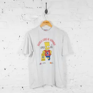 Vintage Bart Simpson Recycling T-shirt - Grey - M