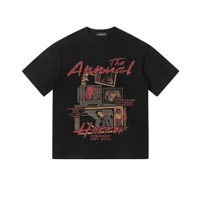 Vintage Print Crew Neck T-shirt