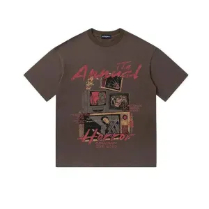 Vintage Print Crew Neck T-shirt