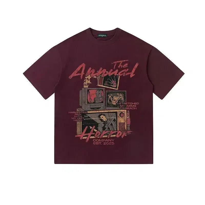 Vintage Print Crew Neck T-shirt
