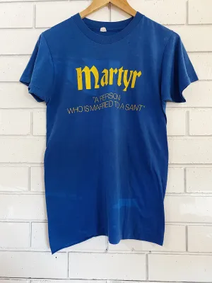 Vintage Tourist Tee - Martyr Blue Tee - Small