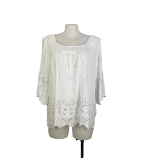 Virtuelle Viscose Broderie Anglaise Bohemian Top Size 18