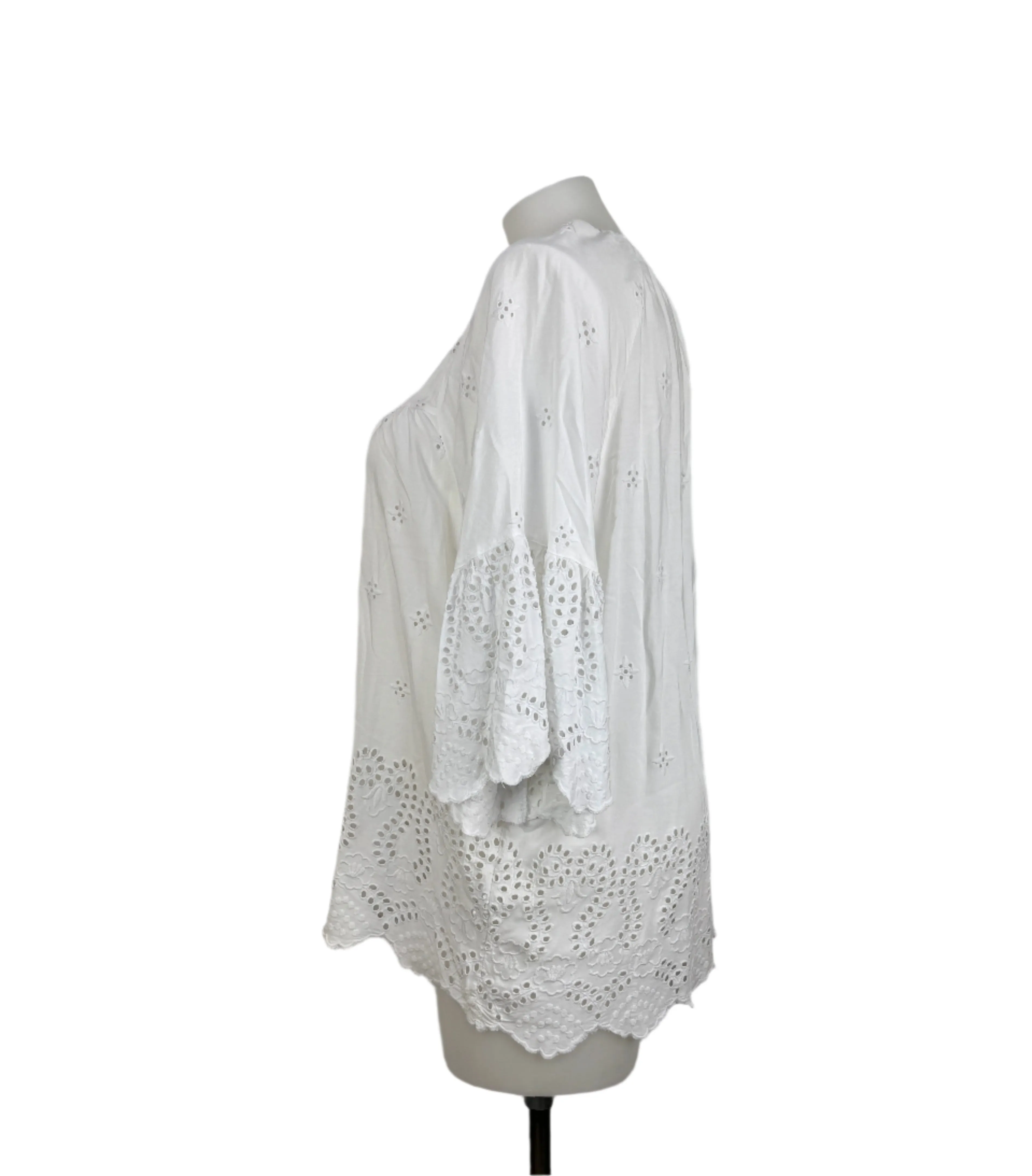 Virtuelle Viscose Broderie Anglaise Bohemian Top Size 18