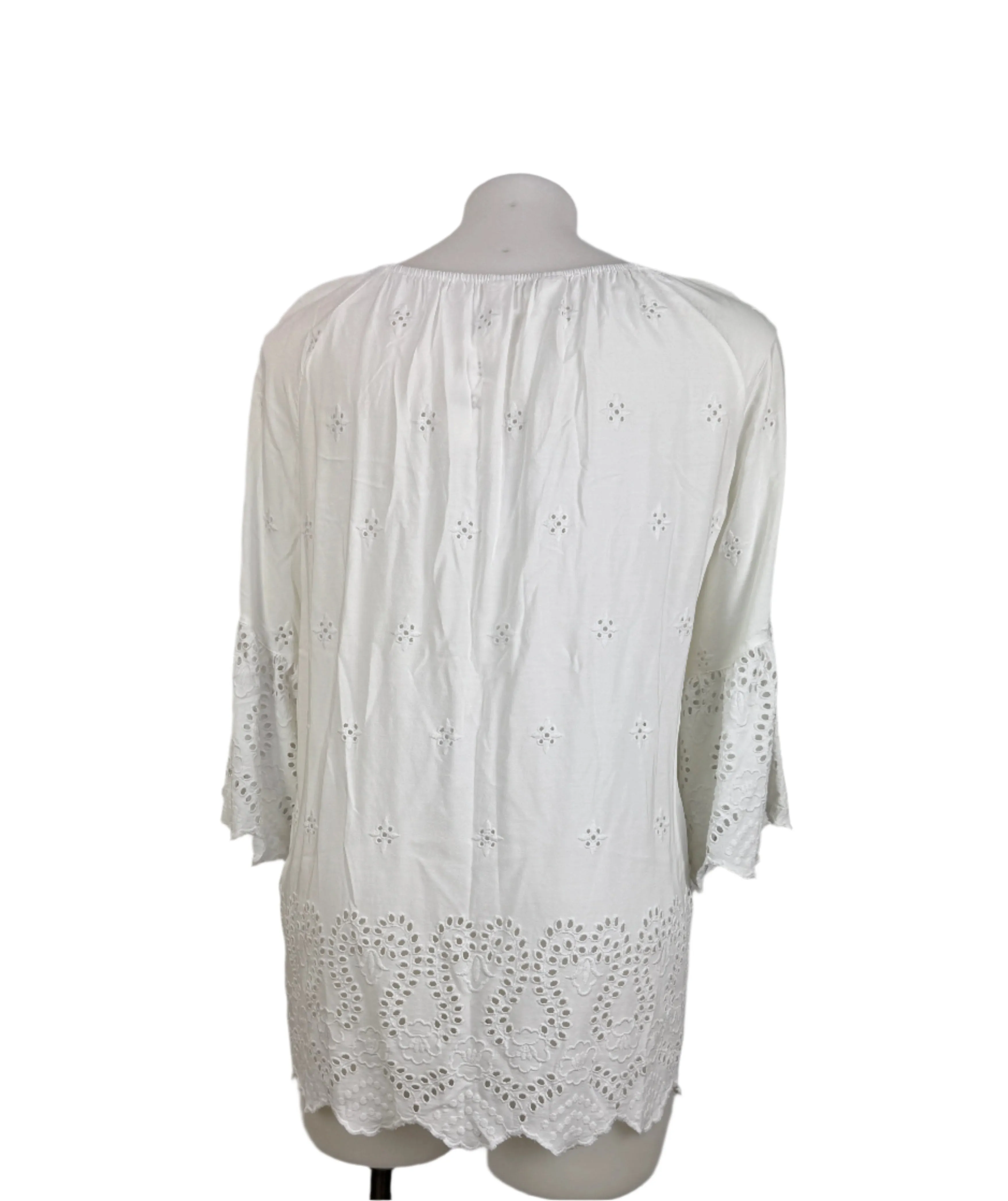 Virtuelle Viscose Broderie Anglaise Bohemian Top Size 18