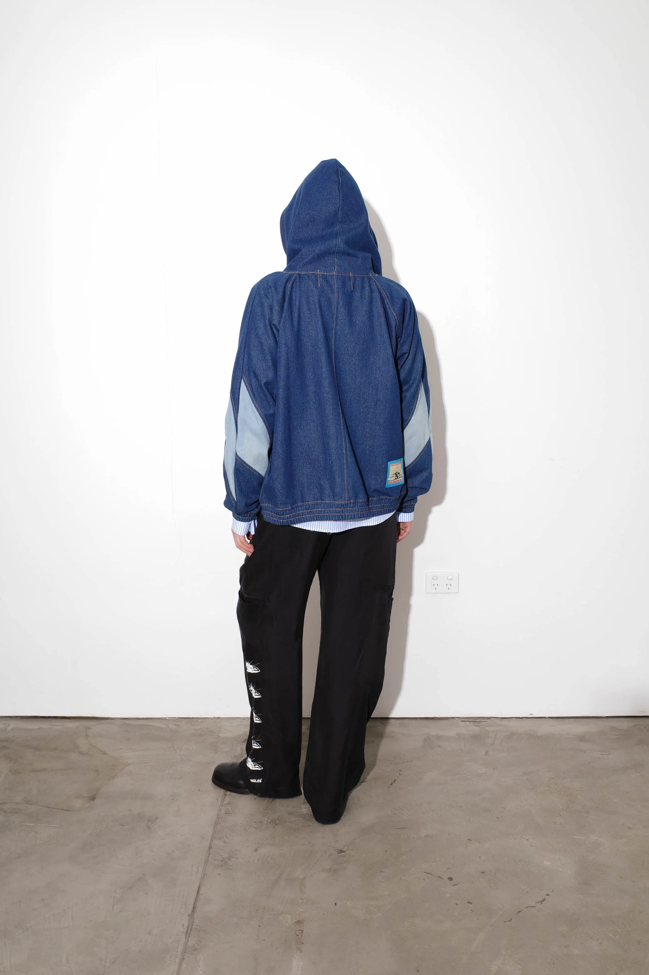 Wavy Denim Zip Hoodie