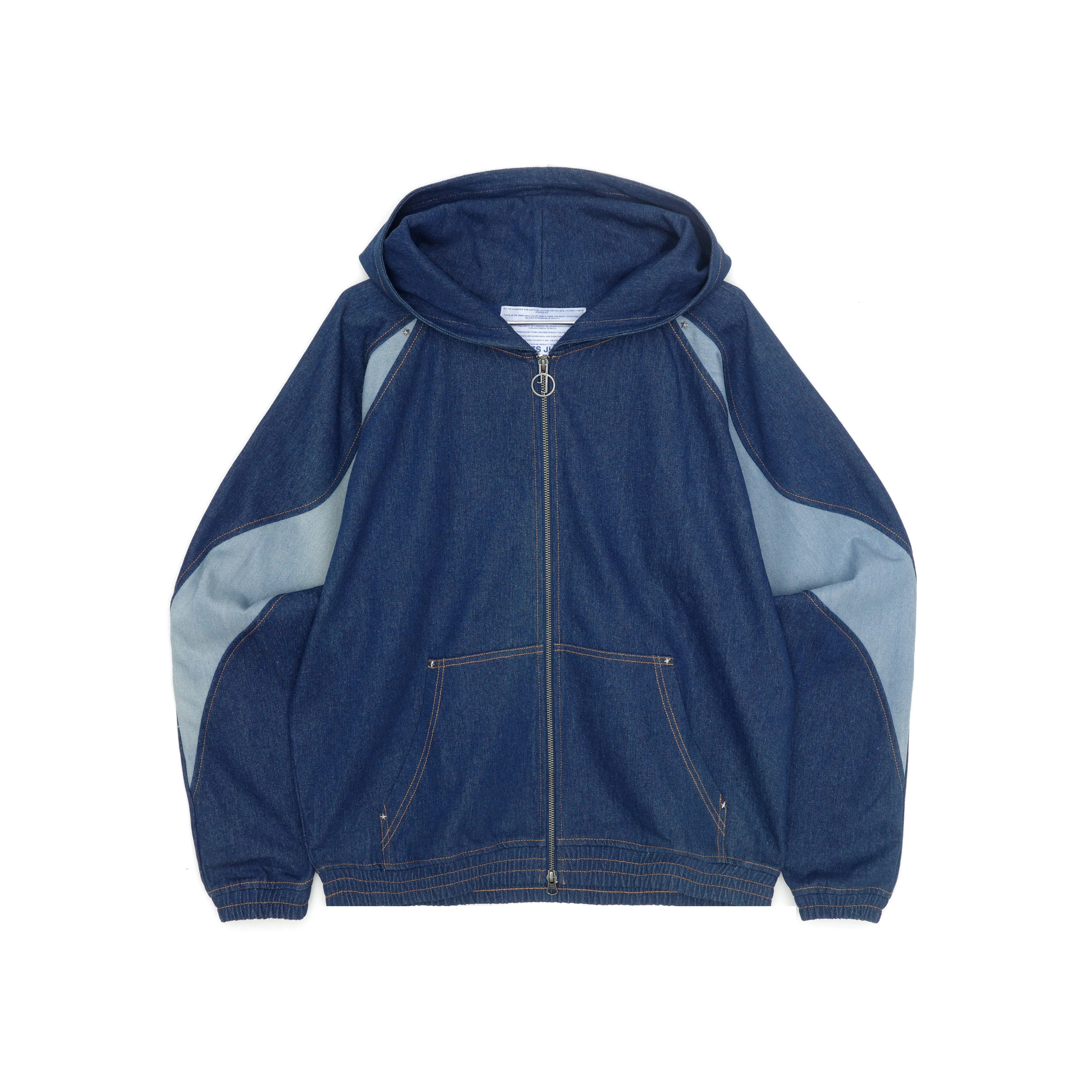 Wavy Denim Zip Hoodie