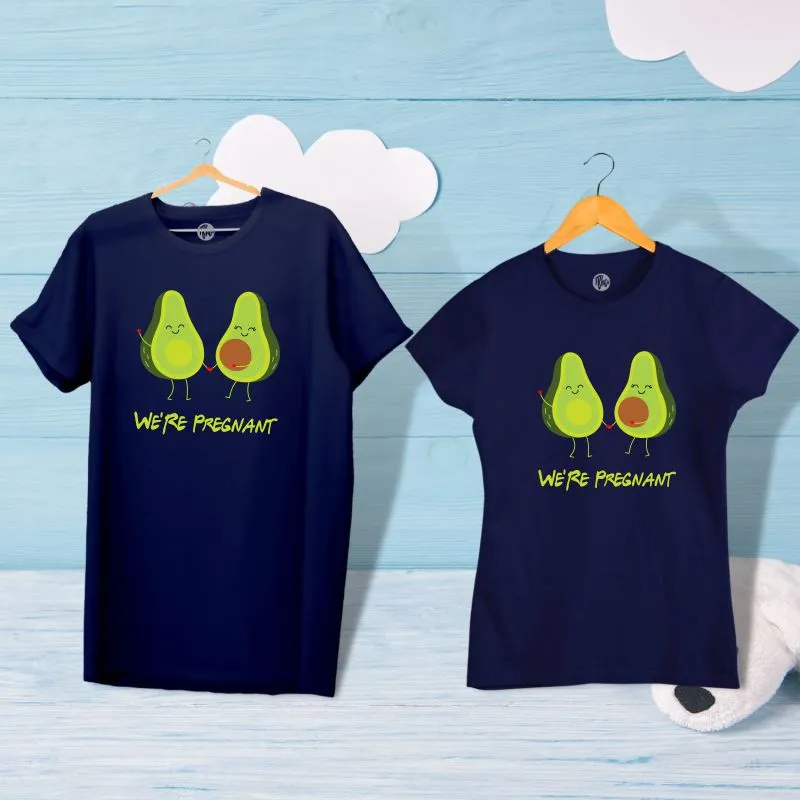We Are Pregnant - Pregnancy Announcement Maternity Photo Shoot Couple T-Shirt