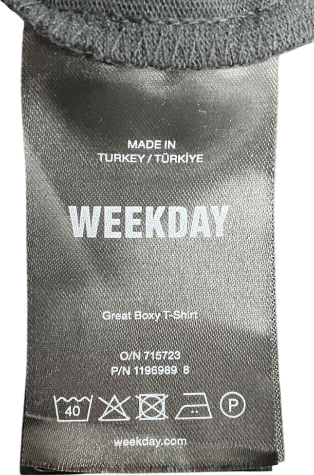Weekday Black Oversized Graphic Printed T-shirt UK XL