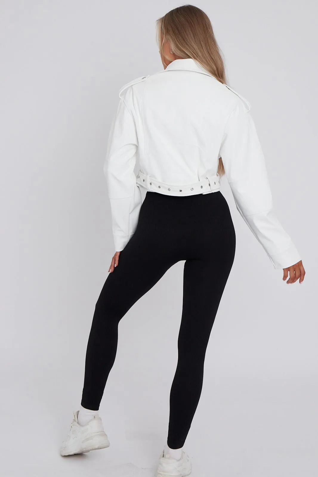 White Faux Leather Jacket