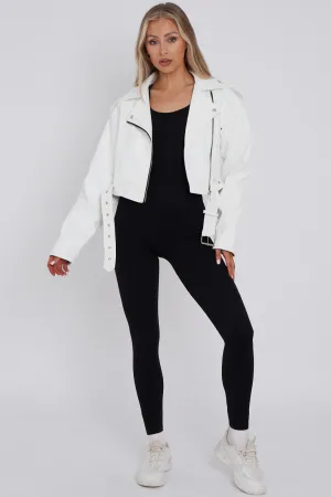 White Faux Leather Jacket