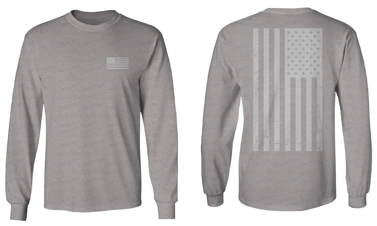 White Vintage American Flag United States America Marine USA mens Long sleeve t shirt