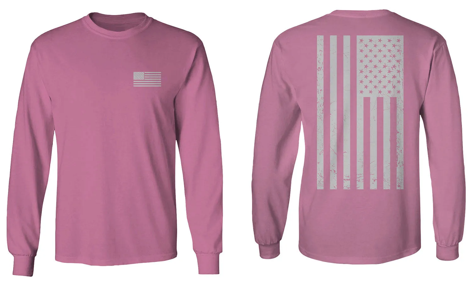 White Vintage American Flag United States America Marine USA mens Long sleeve t shirt