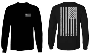 White Vintage American Flag United States America Marine USA mens Long sleeve t shirt
