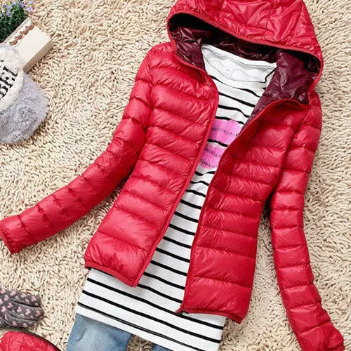 Winter Jacket Women Cotton Down Parka Hooded Women's Coat Casual Slim Down & Parkas Solid Basic Women's Jacket Long Sleeve Coat