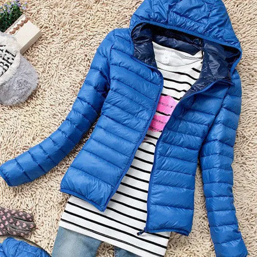 Winter Jacket Women Cotton Down Parka Hooded Women's Coat Casual Slim Down & Parkas Solid Basic Women's Jacket Long Sleeve Coat
