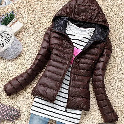 Winter Jacket Women Cotton Down Parka Hooded Women's Coat Casual Slim Down & Parkas Solid Basic Women's Jacket Long Sleeve Coat