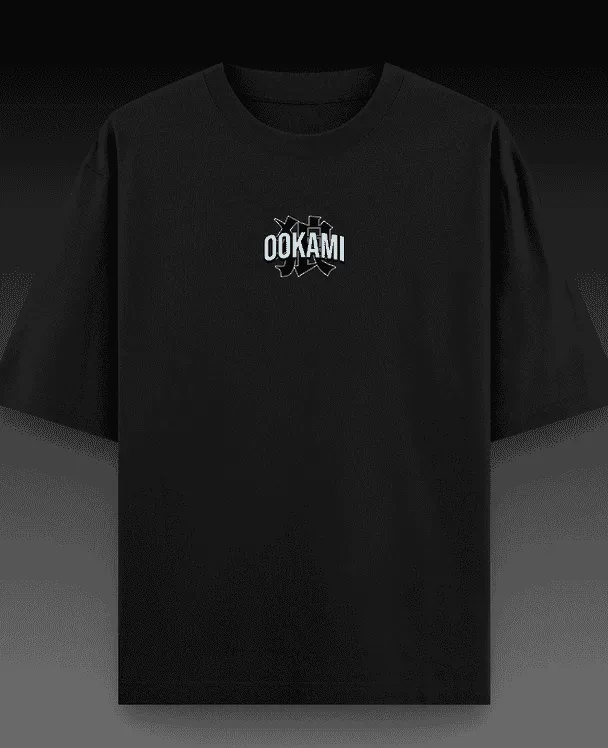 Wolf 2.0 Black Printed Oversized T-shirt | Drop Shoulder T-shirt