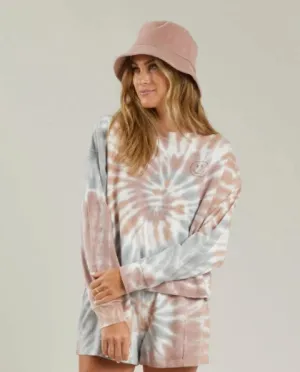Women's Boxy Pullover - Rainbow Tie Dye