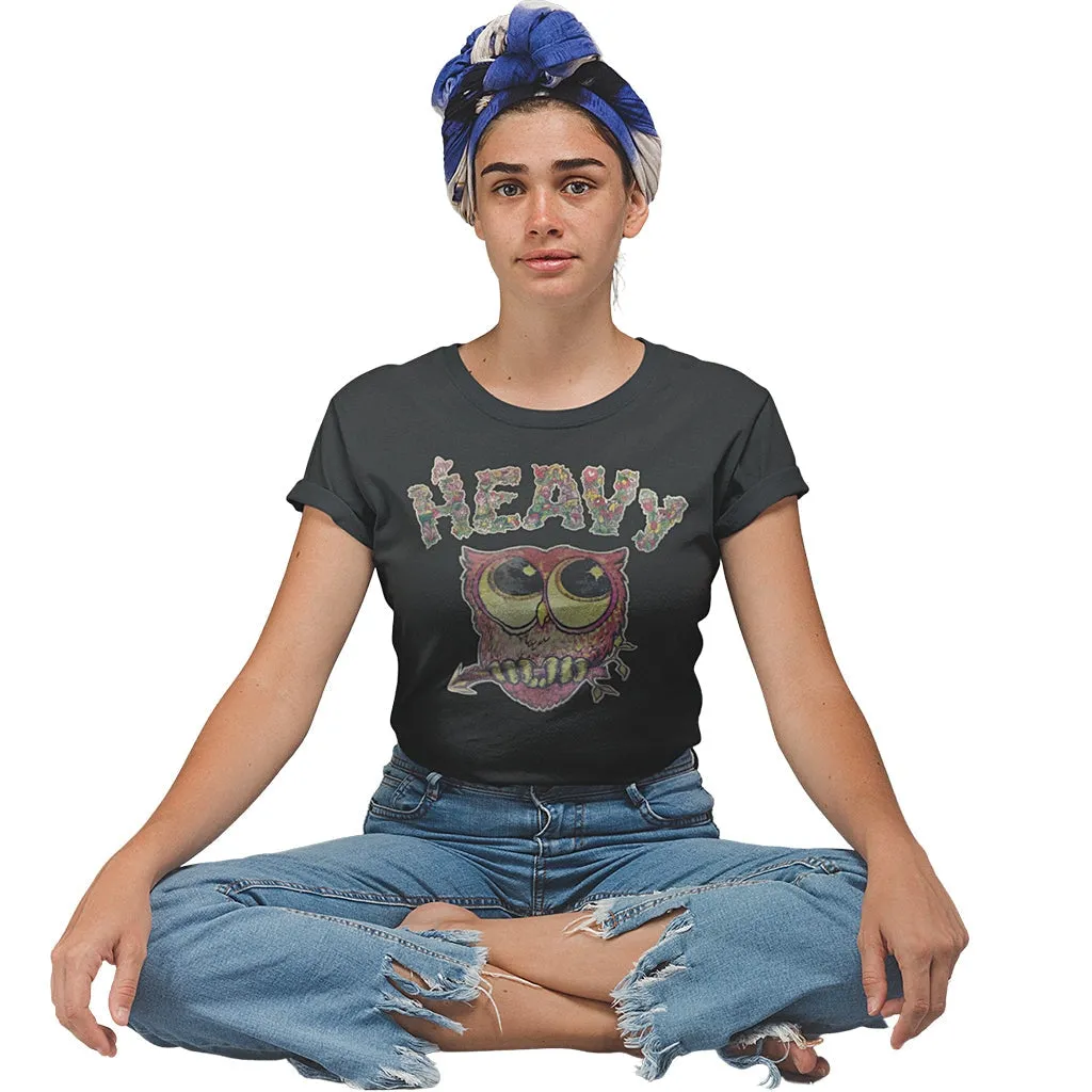 Womens Heavy Nature Owl T-Shirt - Vintage Owl Shirt - Esoteric Philosophy T-Shirts