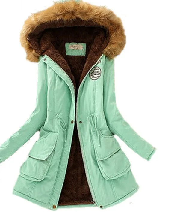 Womens Winter Down Coat Jackets Women Thicken Warm Winter Fur Collar Plus Size Parkas for Women Long Down Parka