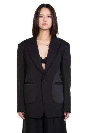 Wool Blend Panelled Blazer