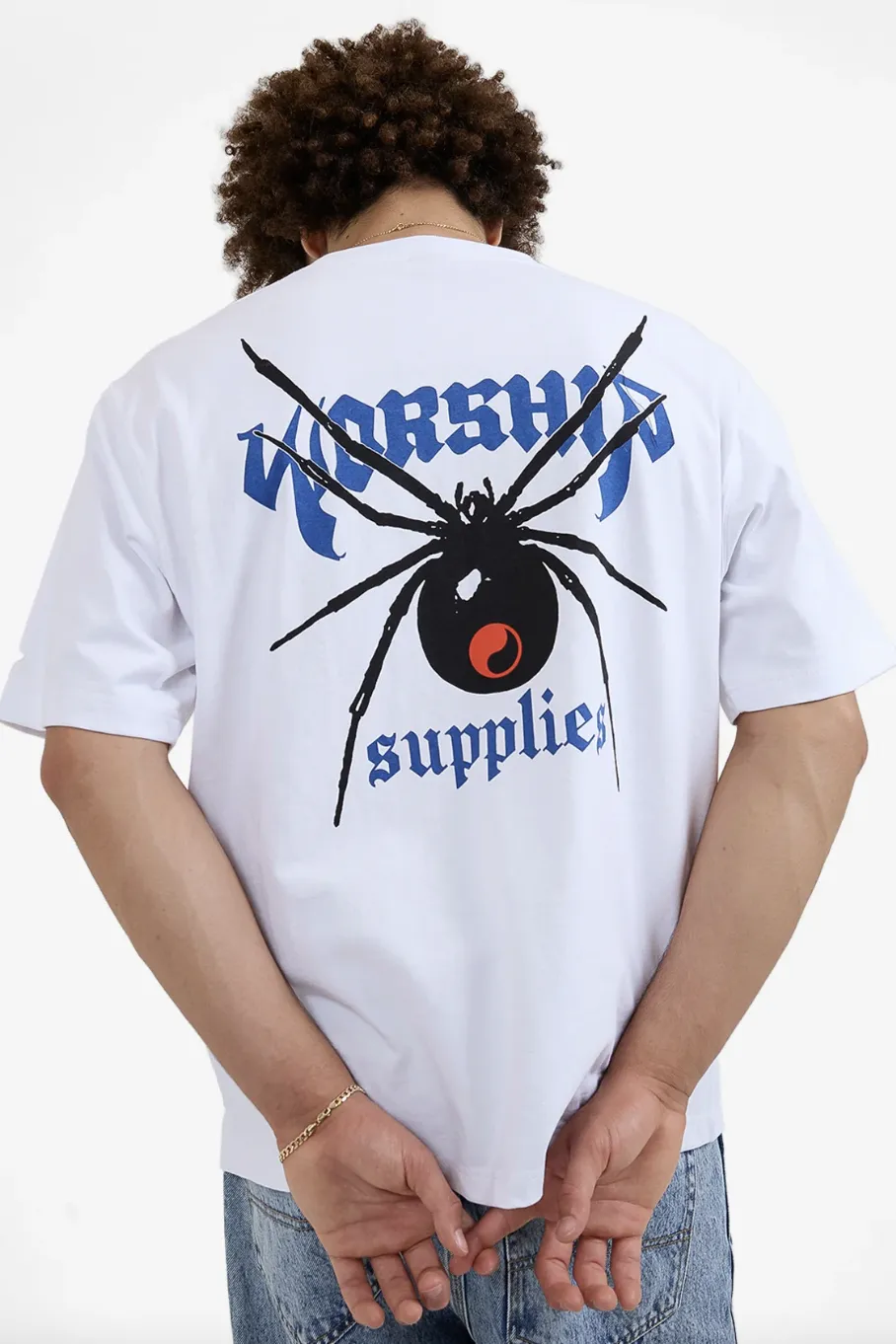WORSHIP SUPPLIES ARACHNID POCKET TEE - WHITE