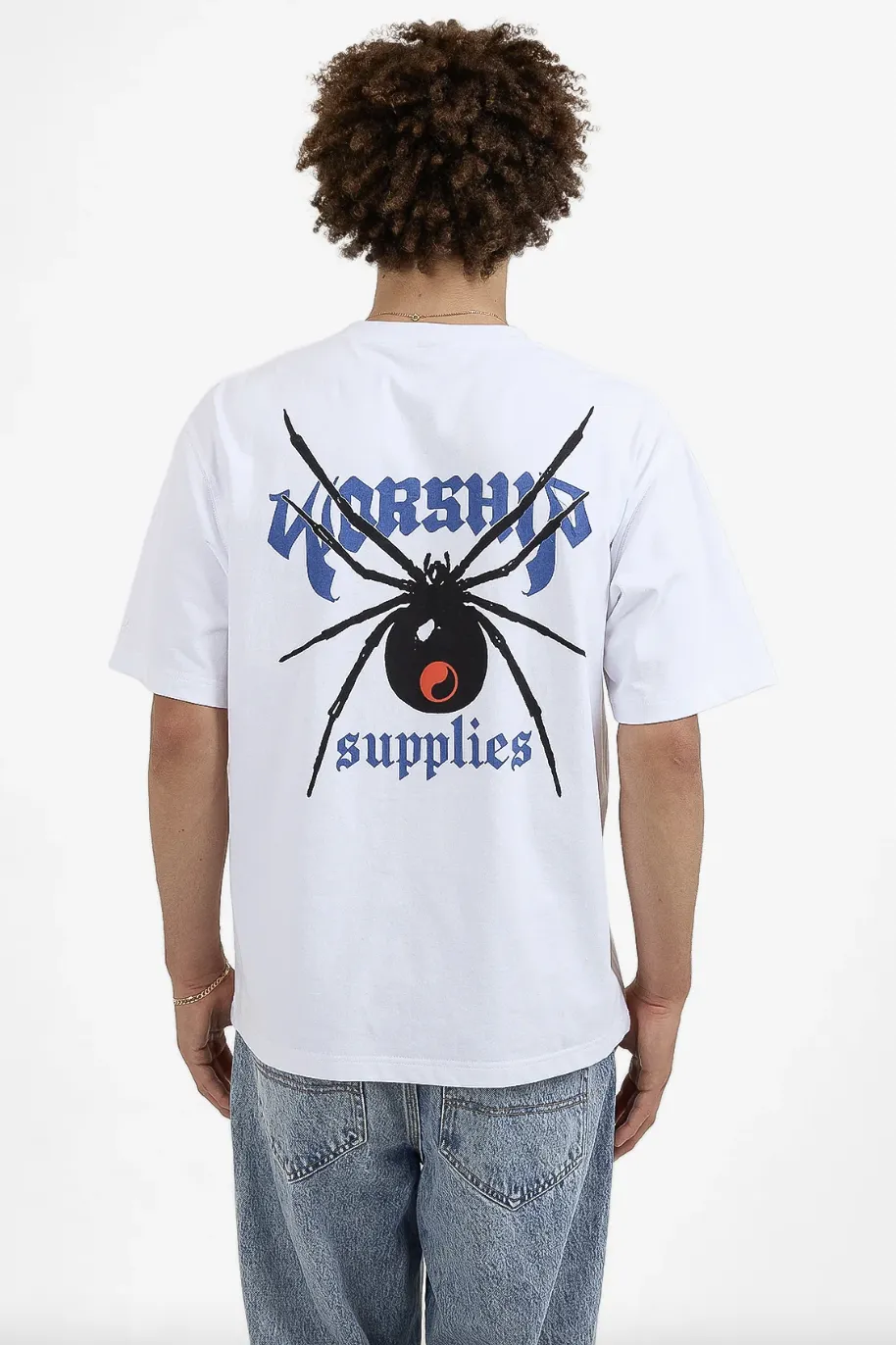 WORSHIP SUPPLIES ARACHNID POCKET TEE - WHITE