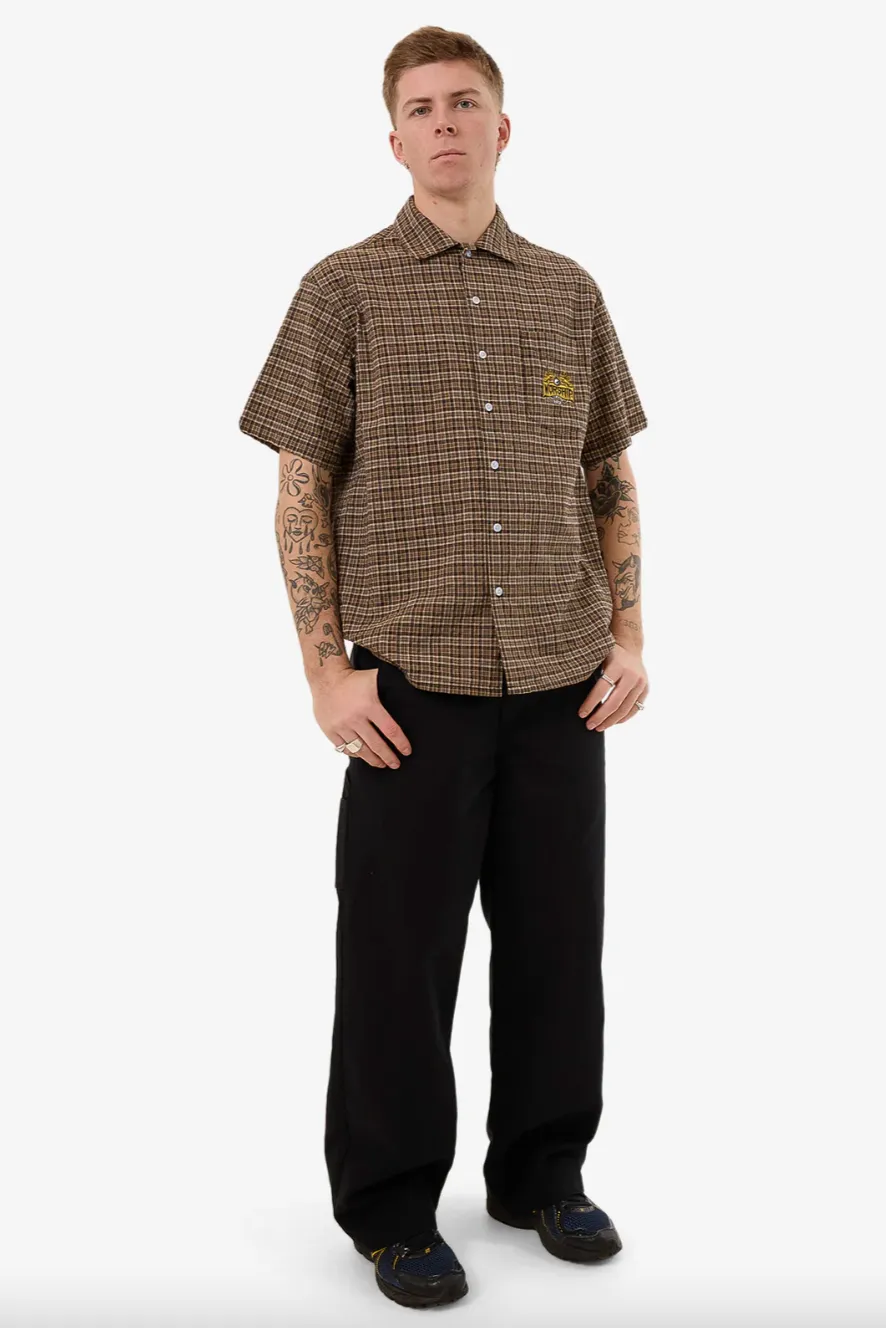 WORSHIP SUPPLIES LAVISH SHORT SLEEVE SHIRT - BROWN