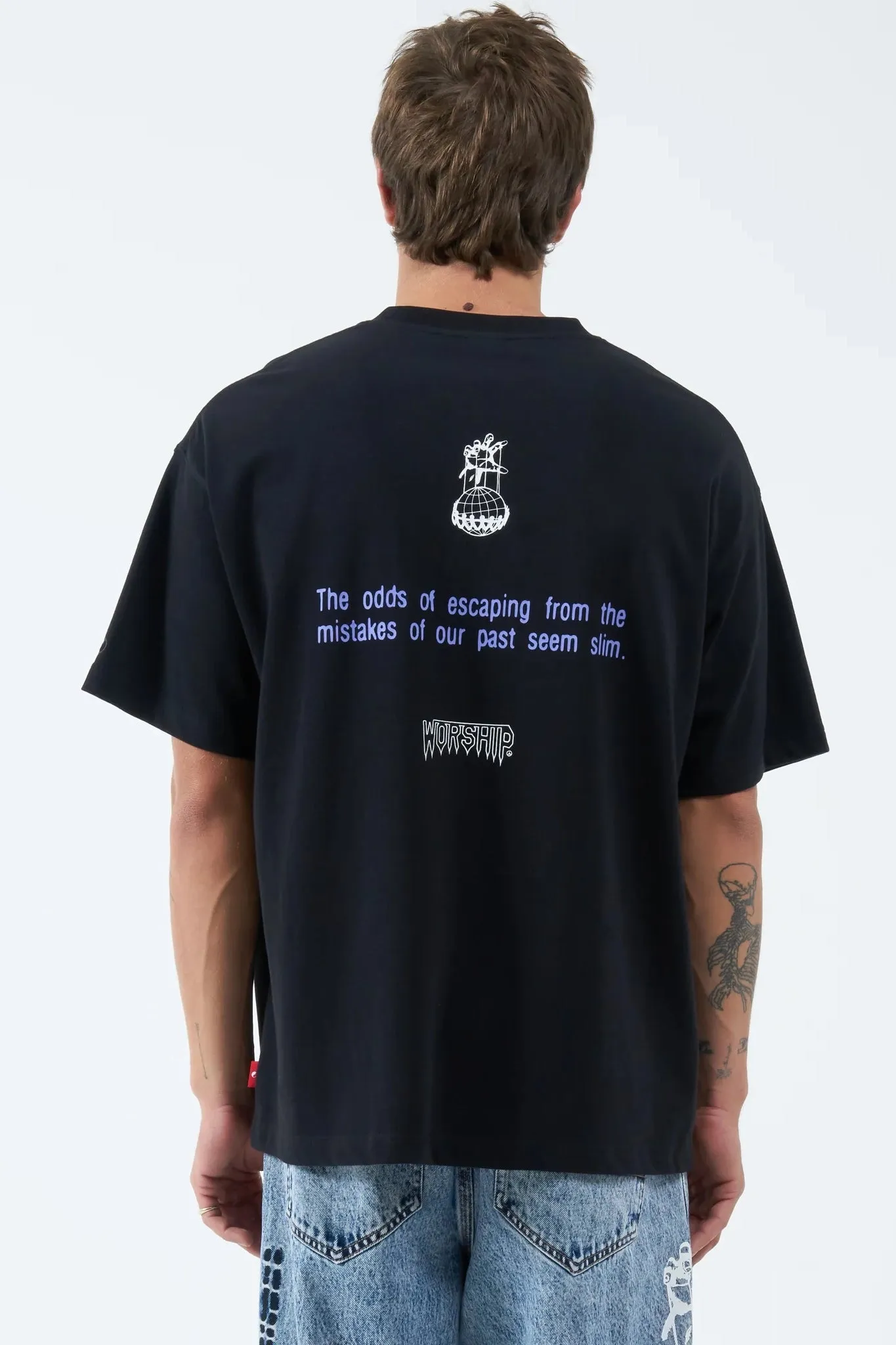 WORSHIP SUPPLIES SLIM ODDS TEE - BLACK