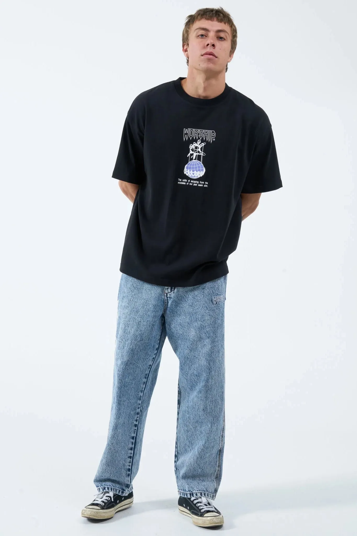 WORSHIP SUPPLIES SLIM ODDS TEE - BLACK