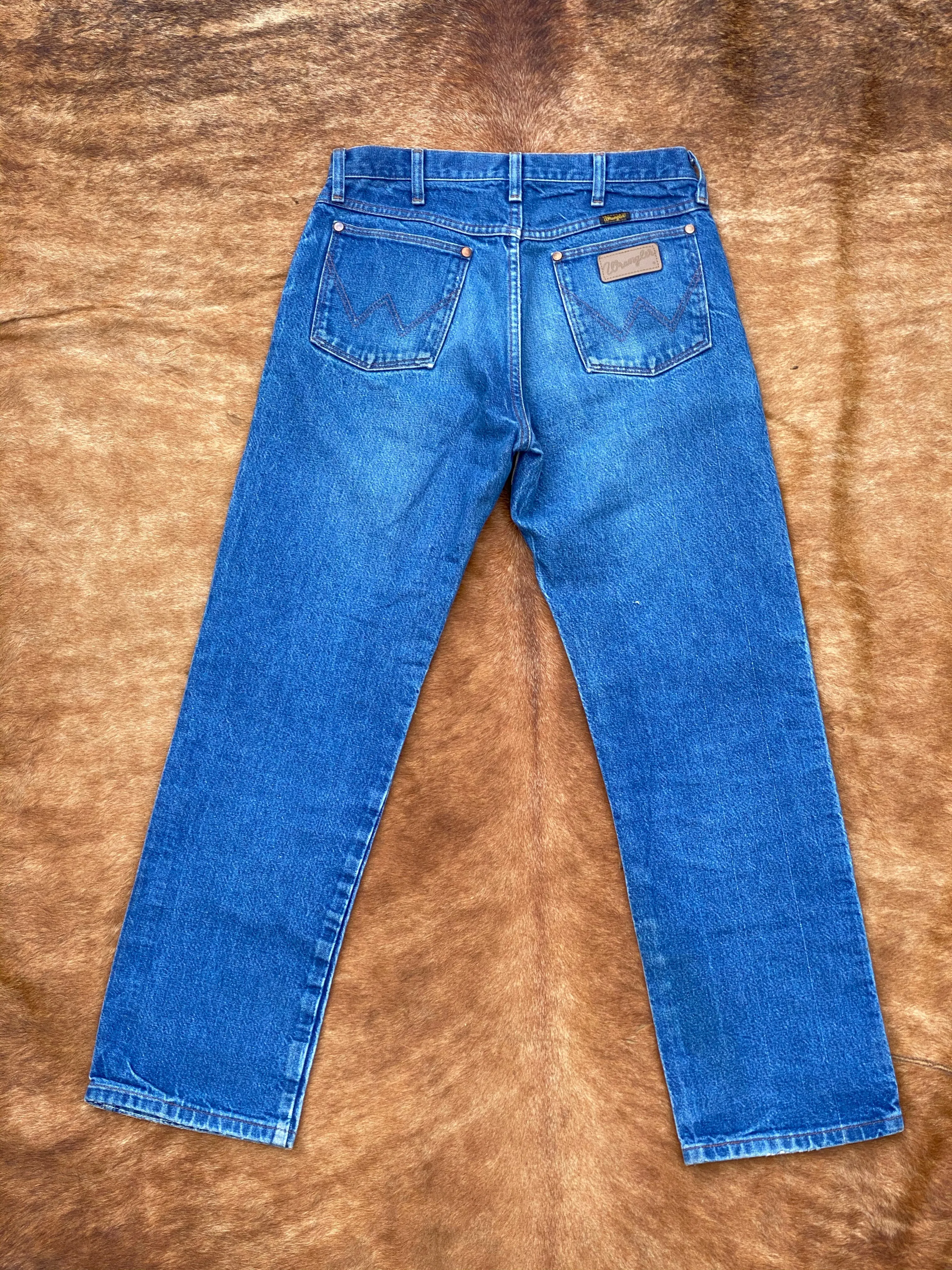 Wrangler gold leather chap jeans