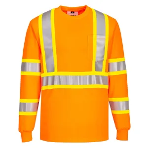 X Back Contrast Tape Long Sleeve T-shirt