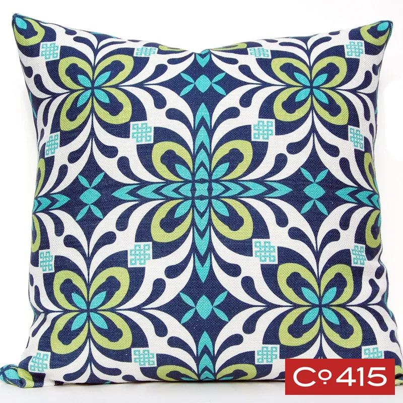 X Tile Pillow - Navy