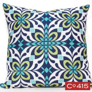 X Tile Pillow - Navy