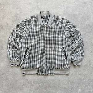 YSL 2000s embroidered check bomber jacket (M)