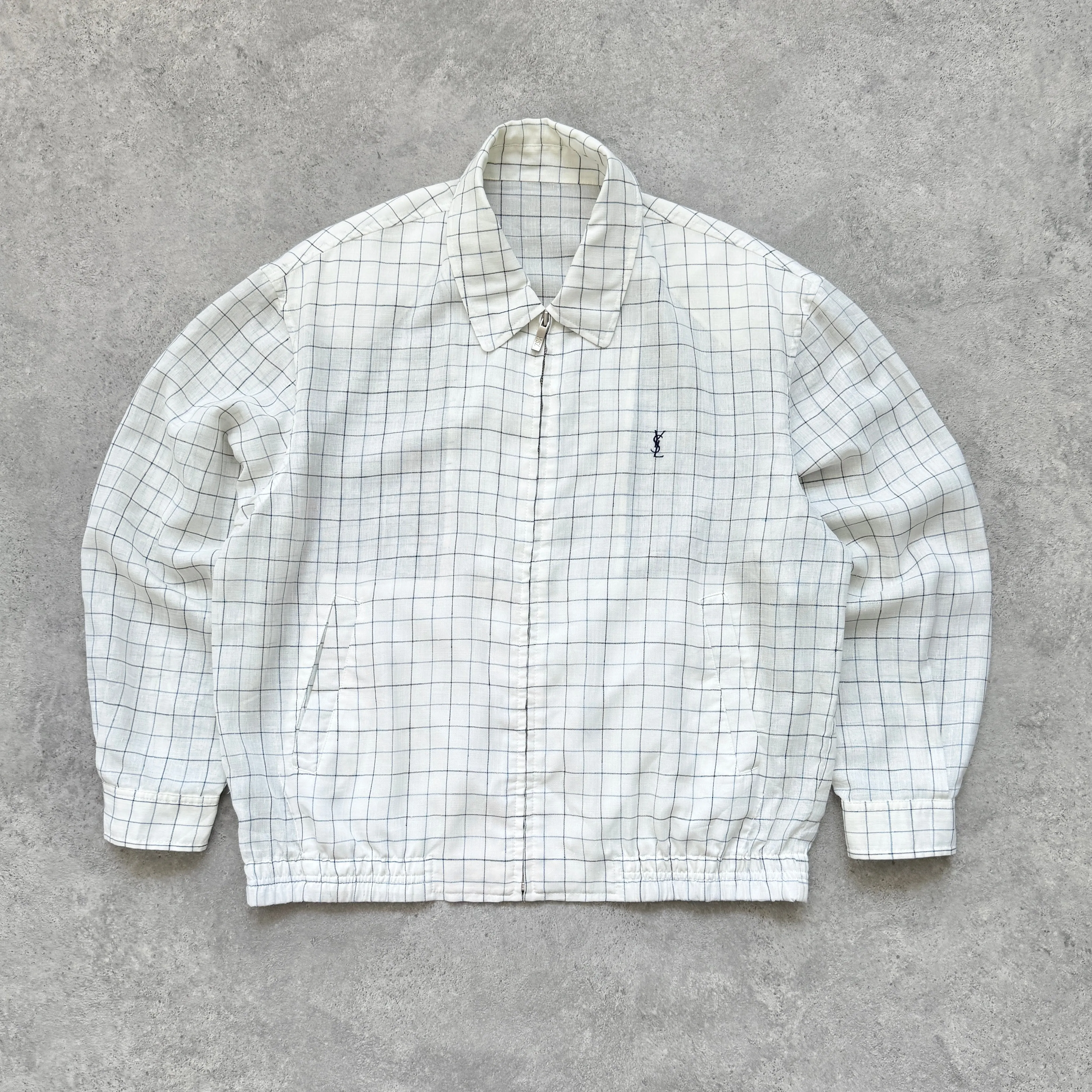 YSL 2000s lightweight check harrington jacket (L)