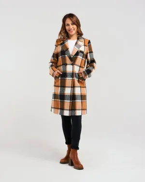 Zafina Felix coat Orange Plaid