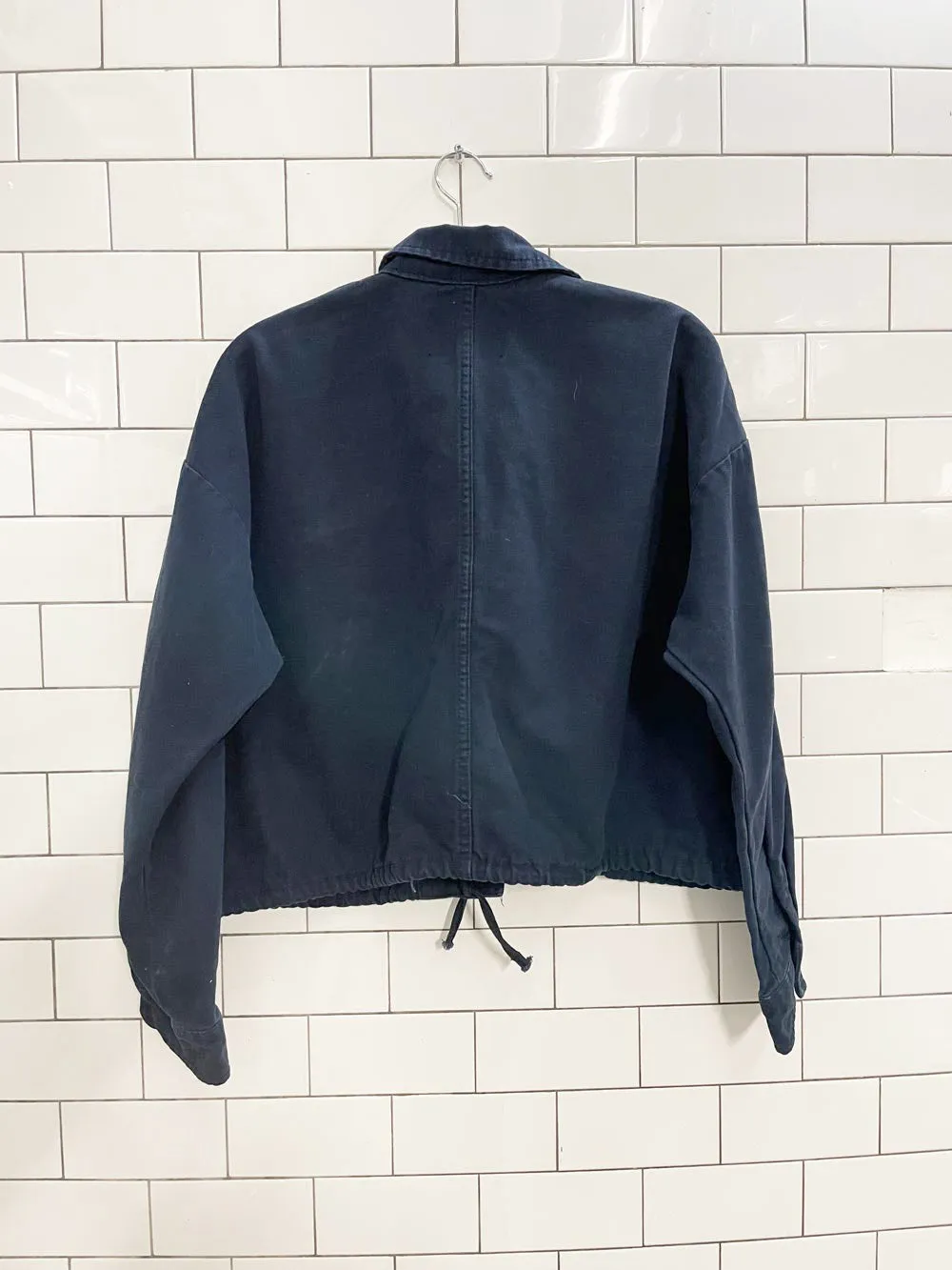 zara boxy crop drawstring hem twill jacket