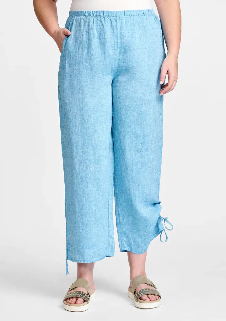 Zen Pant With Elastic Waist Ocean Yarn Dye