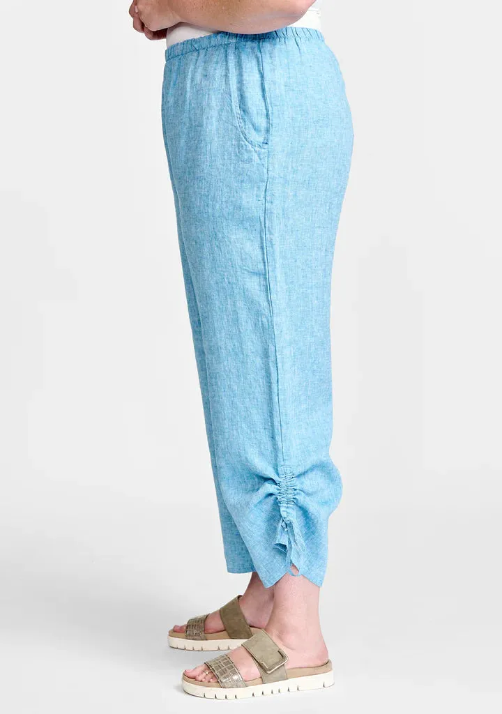 Zen Pant With Elastic Waist Ocean Yarn Dye